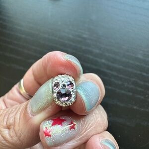 Clear and Pink stones in Mickey charm